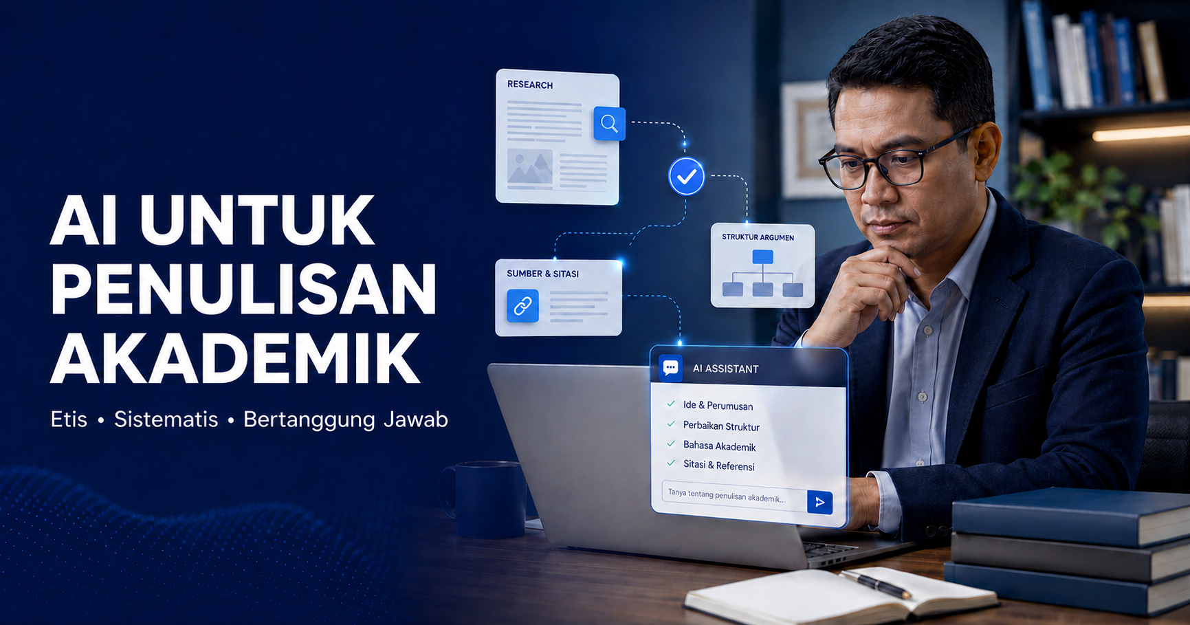 Cara menggunakan AI untuk penulisan akademik secara etis dan sistematis